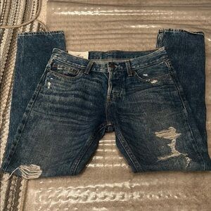 Men's Distressed Blue Jeans